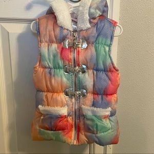 Like New Girls Rainbow Puffer Vest by Little Lass